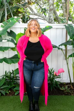 Jane Cardigan in Hot Pink