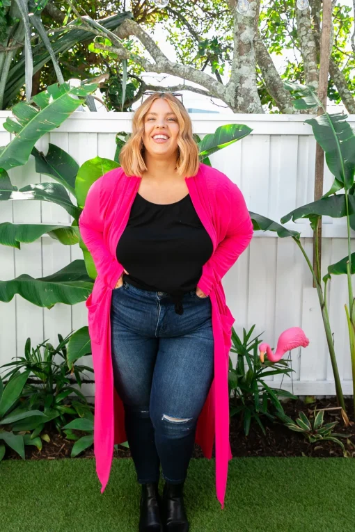 Jane Cardigan in Hot Pink