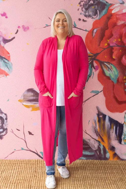 Jane Cardigan in Hot Pink