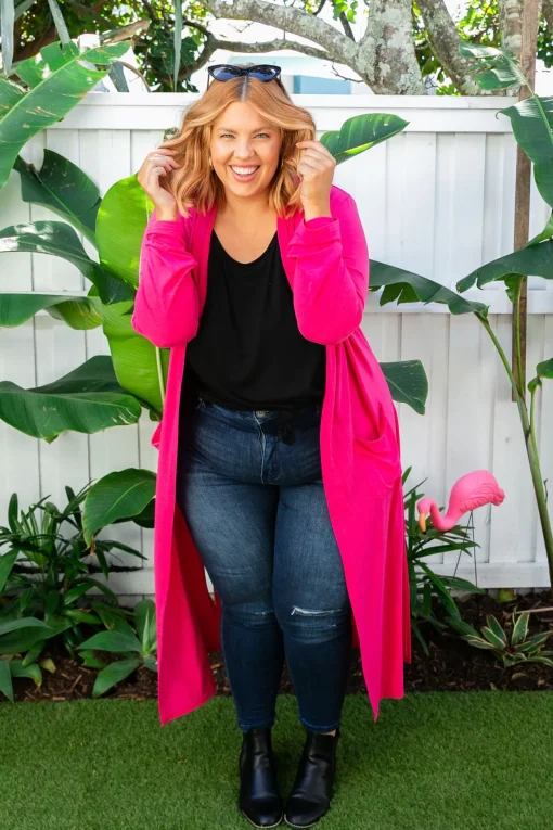 Jane Cardigan in Hot Pink