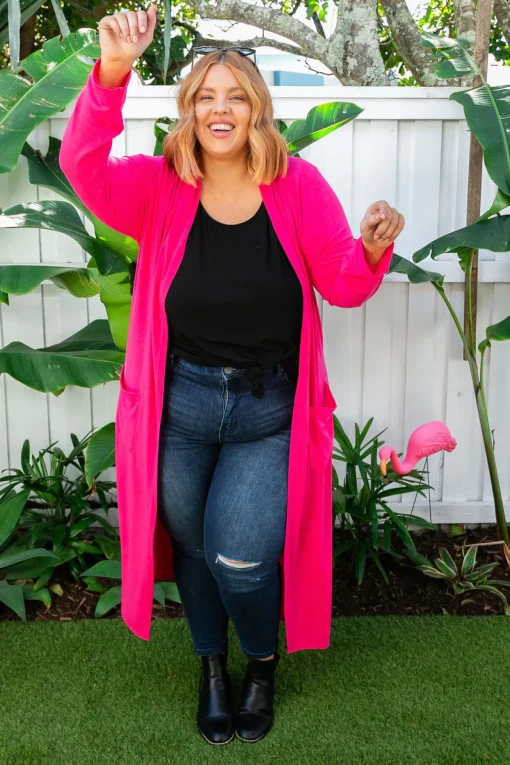 Jane Cardigan in Hot Pink