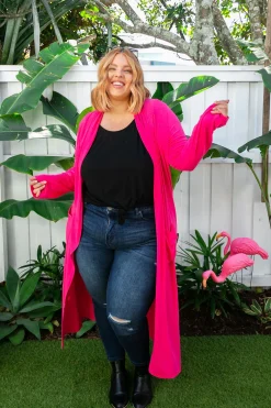 Jane Cardigan in Hot Pink