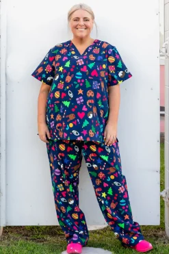 Jazz Scrubs Set in Kasey Christmas by Kasey Rainbow