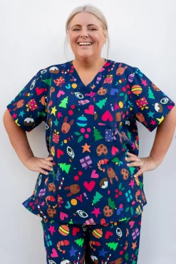 Jazz Scrubs Set in Kasey Christmas by Kasey Rainbow