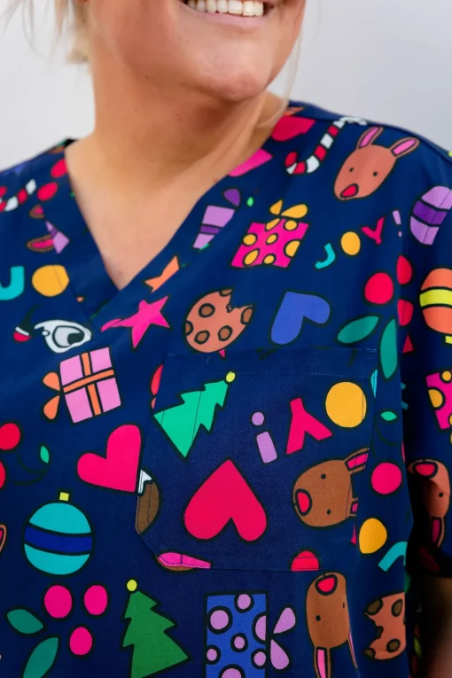 Jazz Scrubs Set in Kasey Christmas by Kasey Rainbow