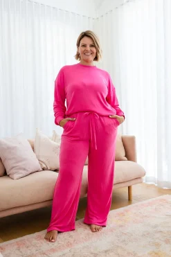 Jenny Lounge Modal Blend Pants in Magenta