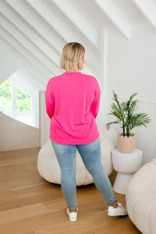 Jenny Lounge Modal Blend Sweater in Magenta
