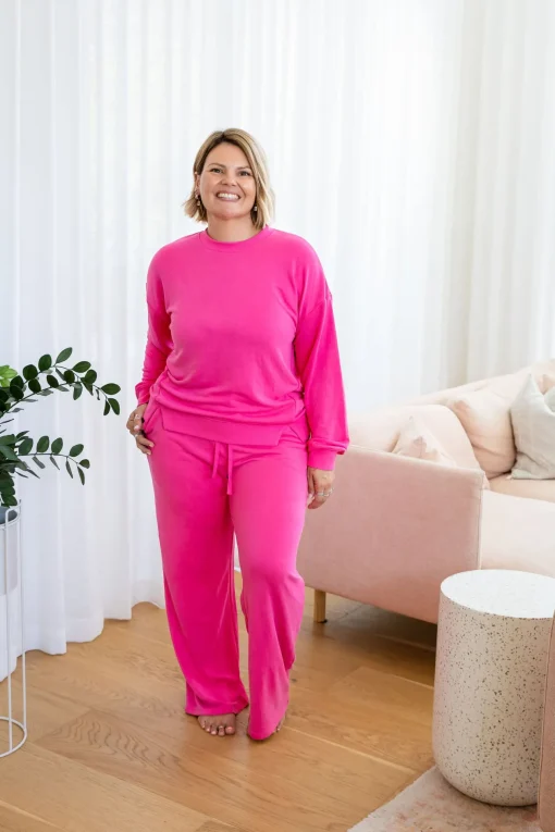 Jenny Lounge Modal Blend Pants in Magenta