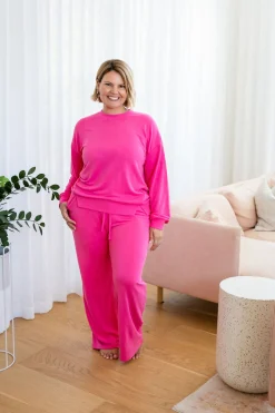 Jenny Lounge Modal Blend Pants in Magenta