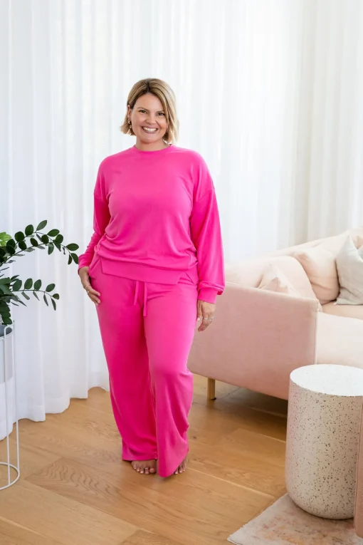 Jenny Lounge Modal Blend Pants in Magenta