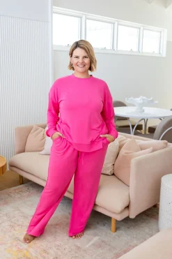 Jenny Lounge Modal Blend Sweater in Magenta