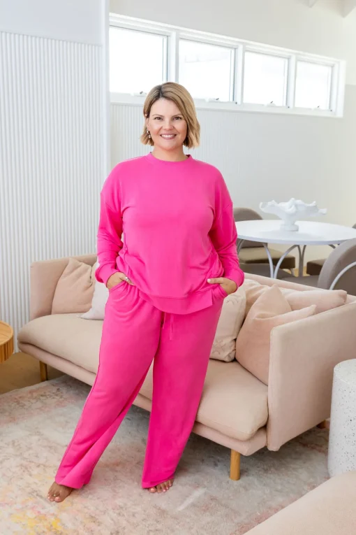 Jenny Lounge Modal Blend Sweater in Magenta