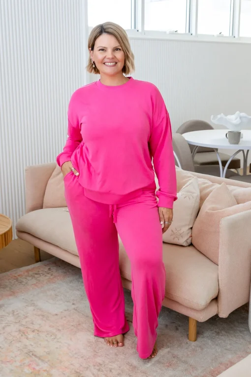 Jenny Lounge Modal Blend Pants in Magenta