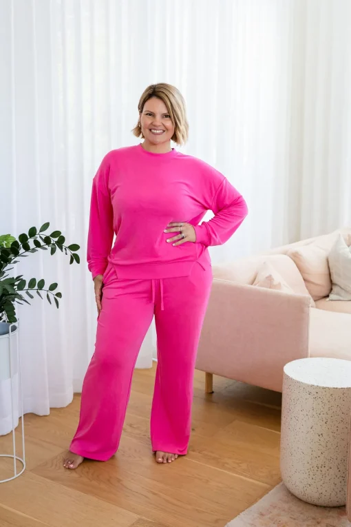 Jenny Lounge Modal Blend Pants in Magenta