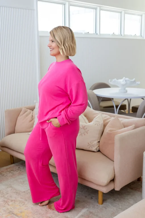 Jenny Lounge Modal Blend Pants in Magenta