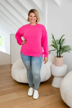 Jenny Lounge Modal Blend Sweater in Magenta