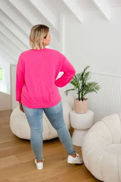 Jenny Lounge Modal Blend Sweater in Magenta