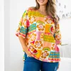 Julia Linen Blend Top in Summer Crush