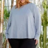 Kendall Long Sleeve Basic Top in Silver