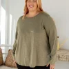 Kendall Long Sleeve Basic Top in Khaki
