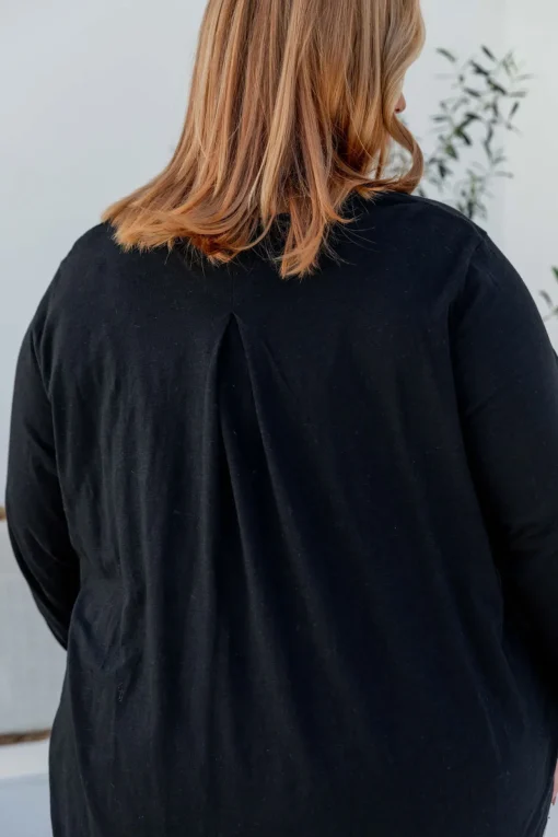 Kendall Long Sleeve Basic Top in Black