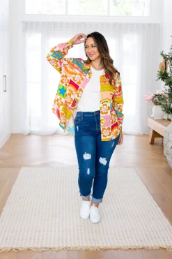 Lana Linen Blend Shirt in Summer Crush
