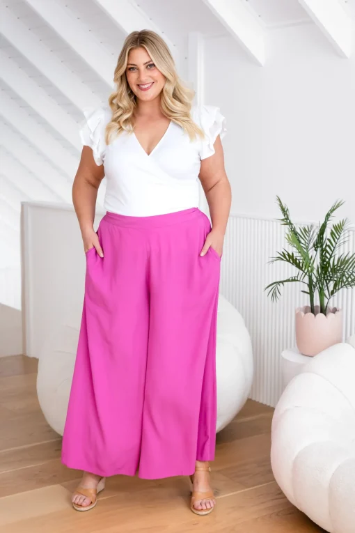 Larsa Pants in Fuchsia Pink