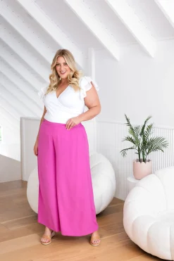 Larsa Pants in Fuchsia Pink