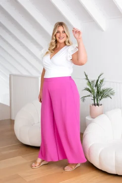 Larsa Pants in Fuchsia Pink