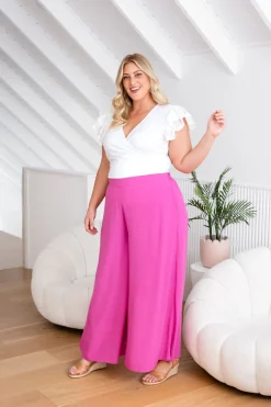 Larsa Pants in Fuchsia Pink