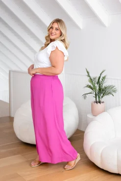 Larsa Pants in Fuchsia Pink