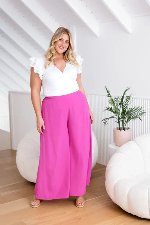 Larsa Pants in Fuchsia Pink