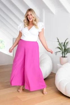 Larsa Pants in Fuchsia Pink