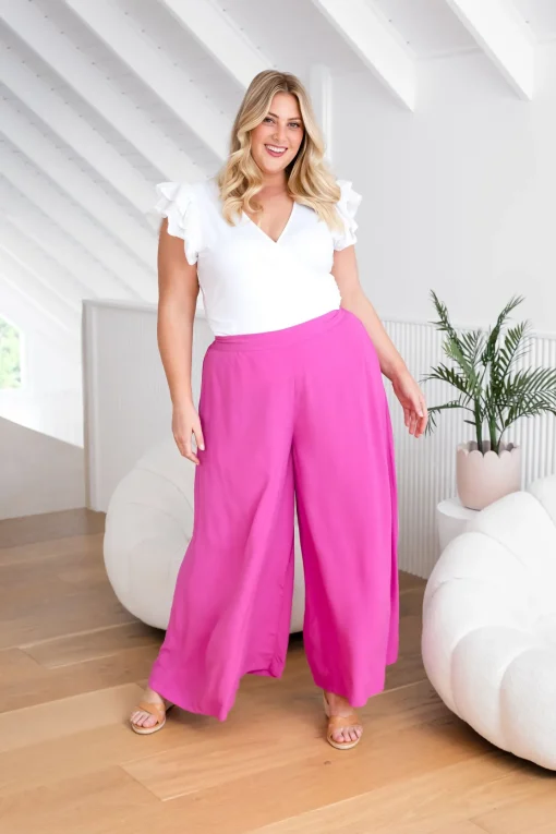 Larsa Pants in Fuchsia Pink