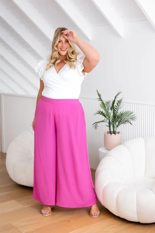 Larsa Pants in Fuchsia Pink