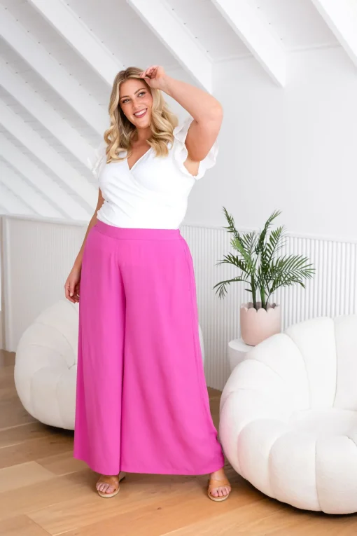 Larsa Pants in Fuchsia Pink