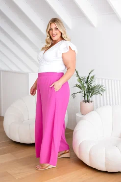Larsa Pants in Fuchsia Pink