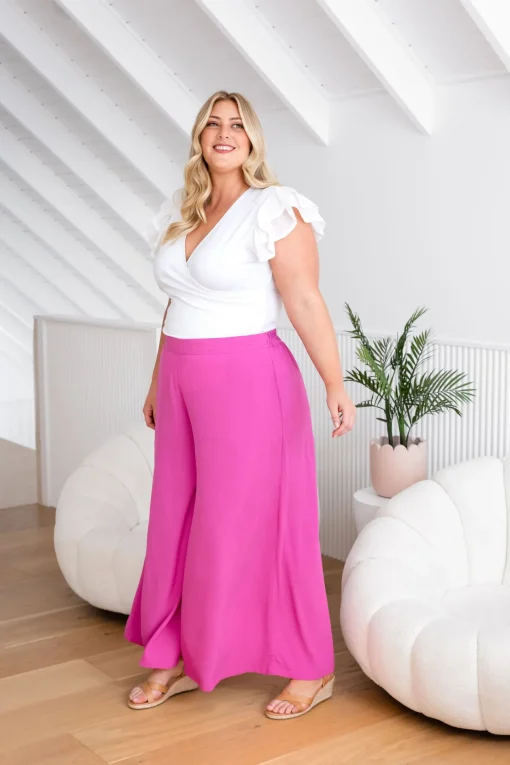 Larsa Pants in Fuchsia Pink