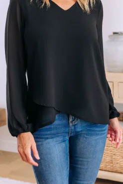 Layla Long Sleeved Top in Black