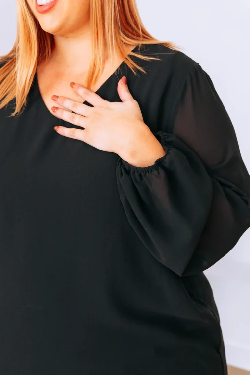 Layla Long Sleeved Top in Black