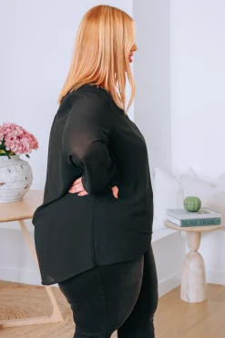 Layla Long Sleeved Top in Black