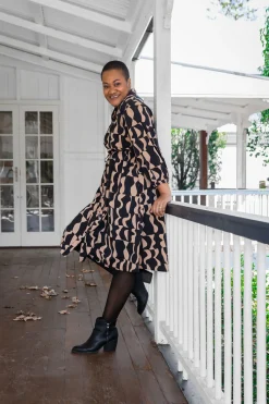 London Geometric Midi Dress