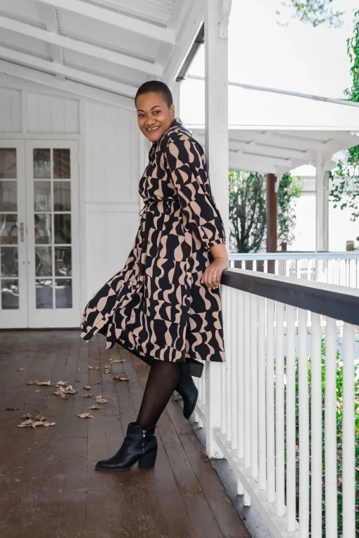 London Geometric Midi Dress