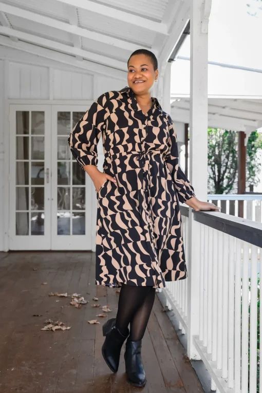 London Geometric Midi Dress