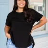 Macey Hi-Low T-Shirt in Black