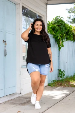 Macey Hi-Low T-Shirt in Black