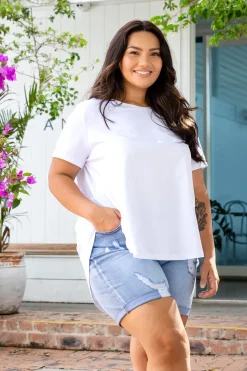 Macey Hi-Low T-Shirt in White