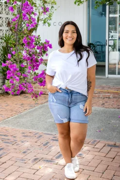 Macey Hi-Low T-Shirt in White