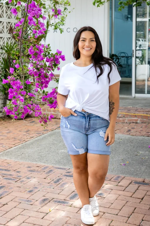 Macey Hi-Low T-Shirt in White