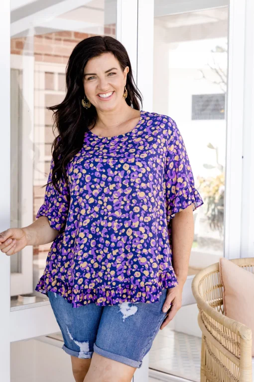 Magnolia Purple Leopard Print Top